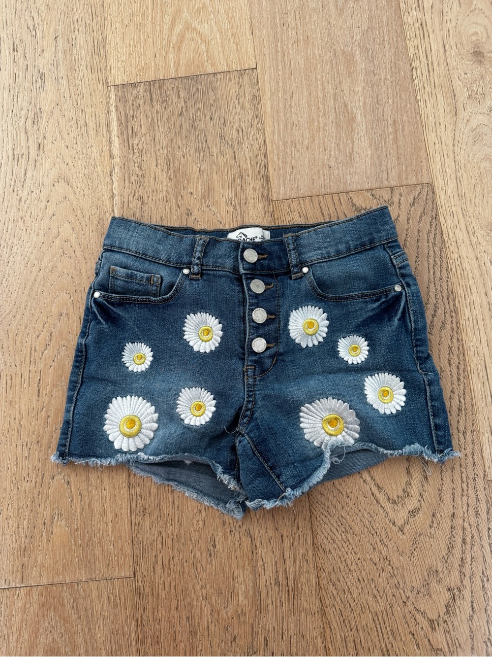 Jordache daisy embroidered high rise denim shorts size 1